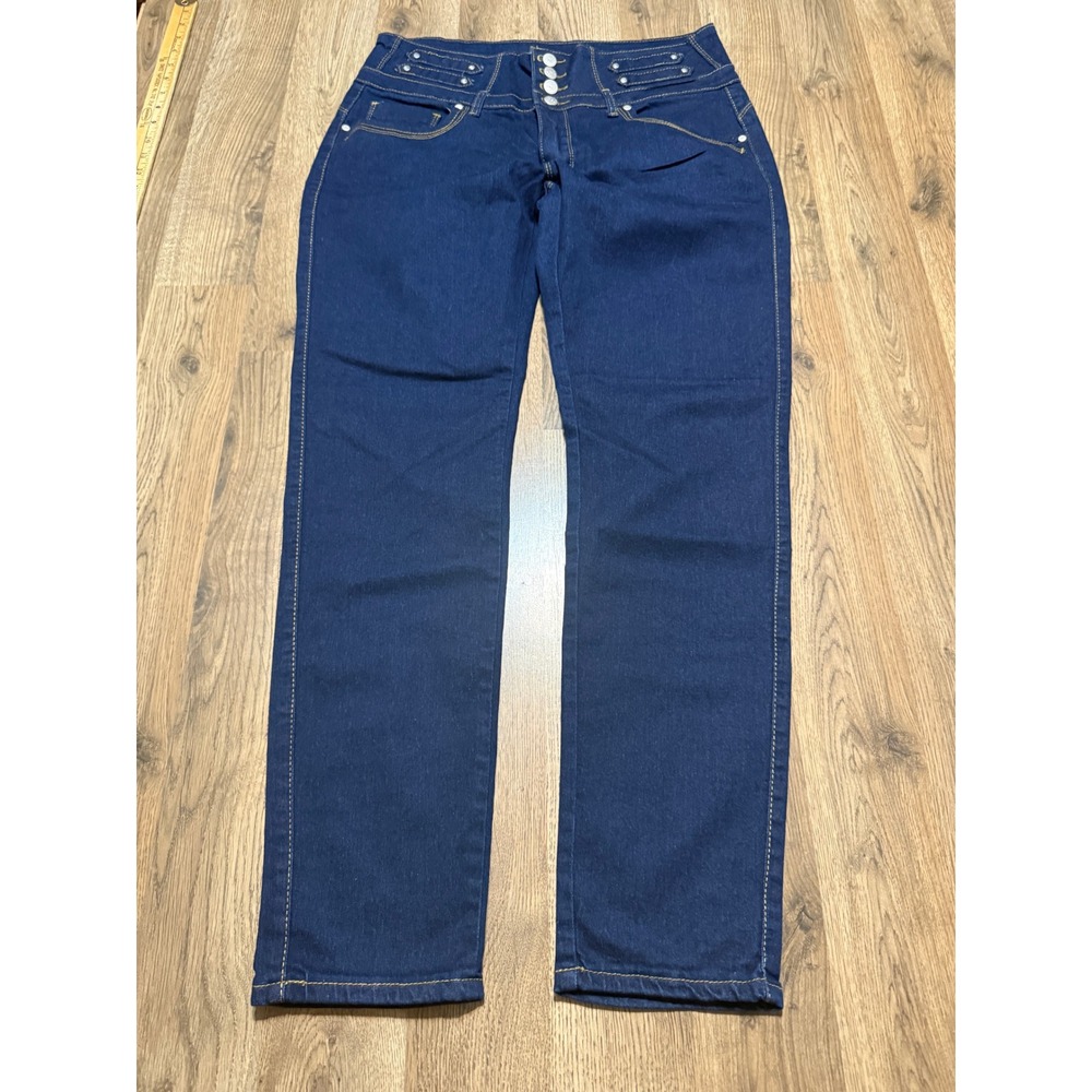 Kaba Jeans Women 20 Blue Plus Size High Rise Button Fly Rhinestone Excellent